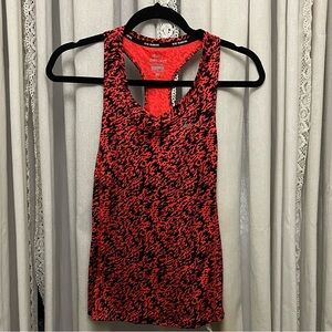 Nike Red and Black Patterned Tank Top